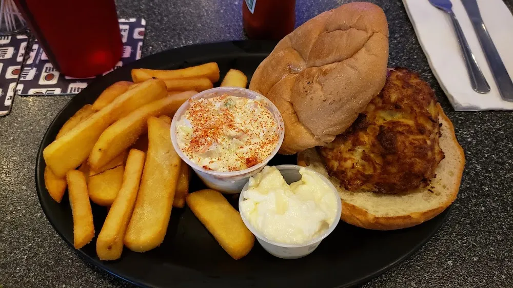 Crab Cake Sandwich with Coleslaw